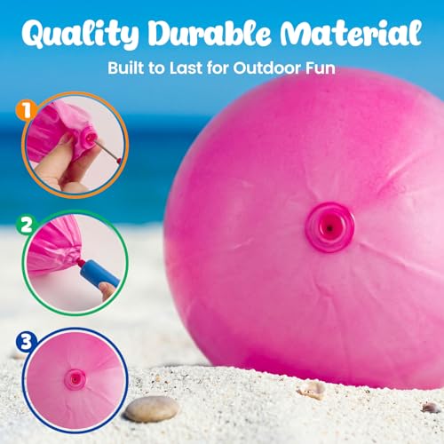 6 Pack Playground Balls 8.5 Inch with Pump - Durable Bouncy Sports Balls for Kids & Parties