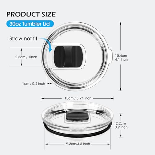 30 oz Replacement Lid for YETI Tumblers - Snug Fit, Magnetic Slider