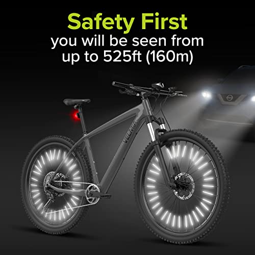Velmia 36 Pcs Bicycle Spoke Reflectors - 360° Visibility, Easy Mounting