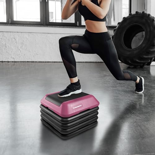 Adjustable Aerobic Step Platform with 4 Risers - 16" x 16"