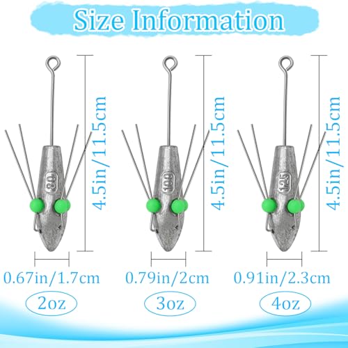 2.8oz (80g) 5Pcs Sputnik Lead Fishing Sinkers Long Tail Spider Weights
