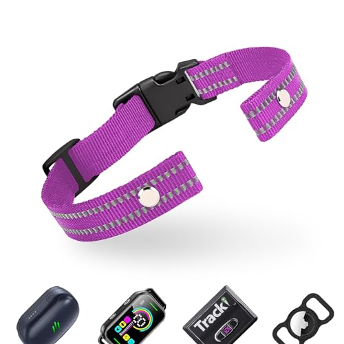Odokele Reflective Purple Nylon Dog Collar Replacement Strap, Adjustable & Universal Fit