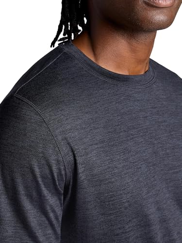 Gaiam Men's Crewneck Top Medium Black Heather - Basic Stretch Midweight Tee