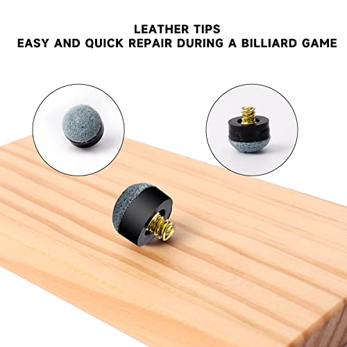 12mm Soft Billiard Cue Tips - 10 Pcs Screw-On Replacement
