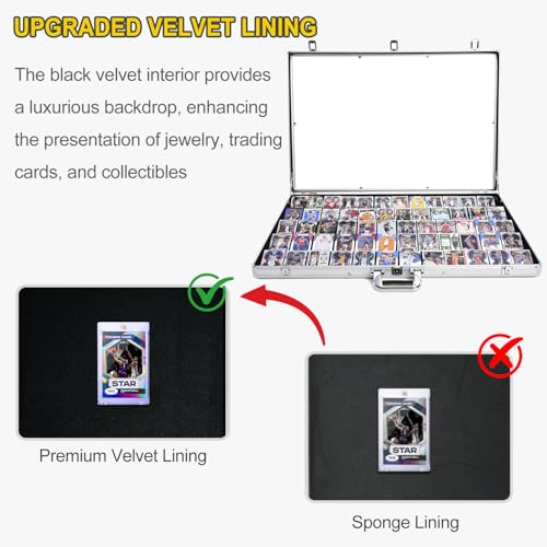 Large Aluminum Locking Tabletop Display Case - 34"x22" Showcase for Cards & Collectibles
