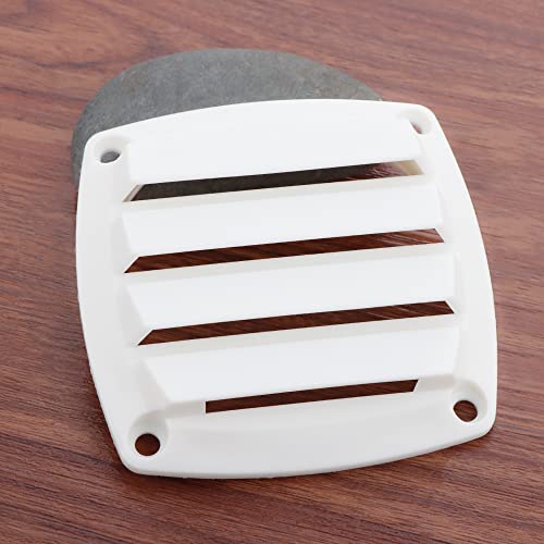 Flush Louvered Plastic Thru Vent for Boats - 2 Pcs, White