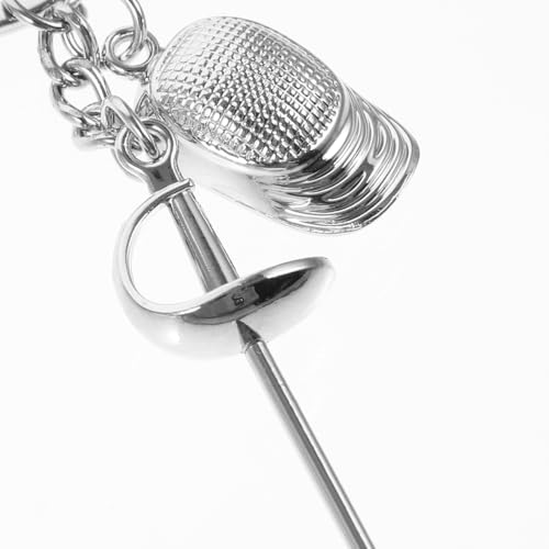 Fencing Keychain Metal Ring Charm - Sport Fan Gift A