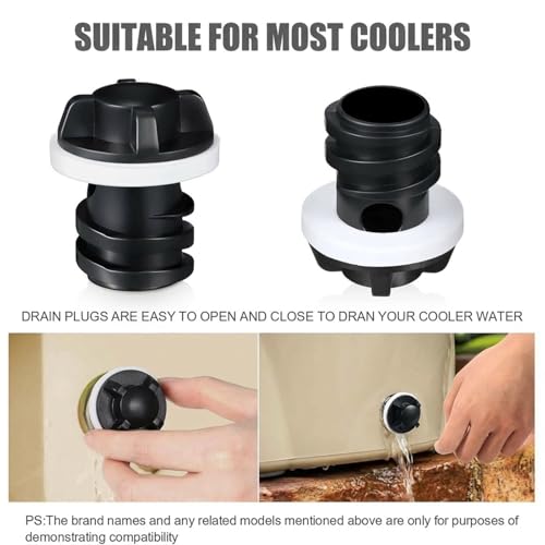 Cooler Drain Plug Replacement - Black, High Visibility Design