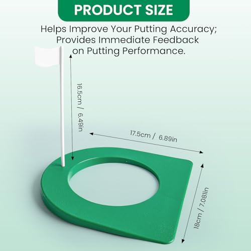 Golf Putting Cup Training Kit - 2 Pcs Green Cup with Flag