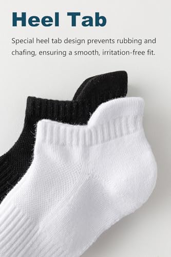 Cushioned Low Cut Ankle Socks for Women - 5 Pairs, White