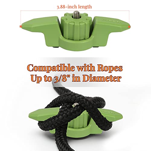 Kayak Track Mount Cleat - Durable Line Cleat for Kayak Rail, Green