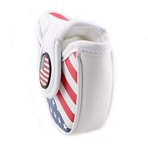 USA Flag Mallet Golf Putter Cover with Magnetic Closure - Synthetic Leather for Golf Clubs