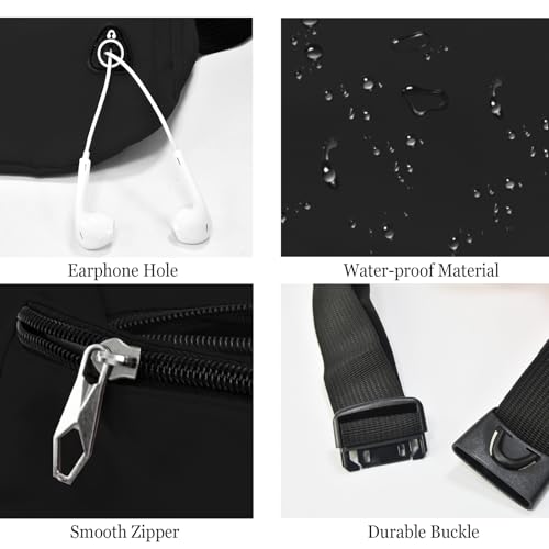 Water-Resistant Fanny Pack for Travel & Hiking - Black