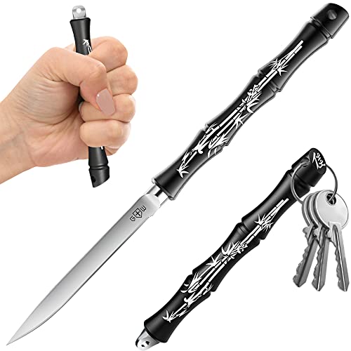 Grand Way Jet Black 5.5" Japanese Utility Pocket Knife with Letter Opener, Multifunction EDC Tool for Men & Women