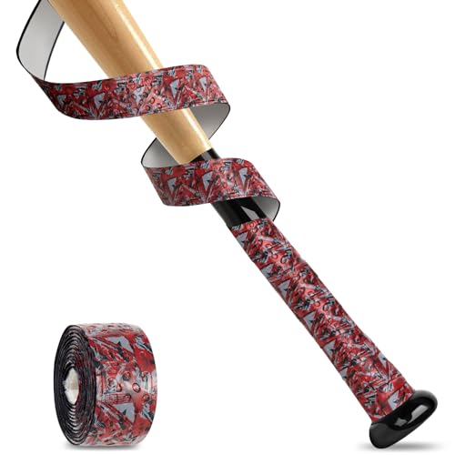Non-Slip Baseball Softball Bat Grip Tape - Red, 1.1mm Thickness