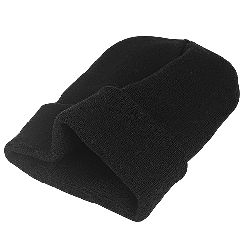 Slouchy Beanie Hat for Men and Women - Soft Warm Knitted - Black