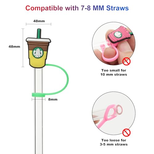 Straw Cover for 7-8mm Straws - 7 Unique Designs - 8mm