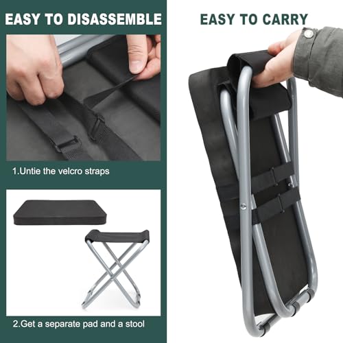 MAXPACE Garden Kneeling Pad and Foldable Gardening Stool 2 in 1, Extra Thick Soft Water-Resistant Comfortable Durable Foam Knee Pad Mat Cushion Garden Kneeler and Seat for Gardening, Mechanics, Work