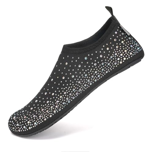 Barefoot Water Shoes for Women - Aqua Socks, 7.5-8.5 Diamond-Colorful