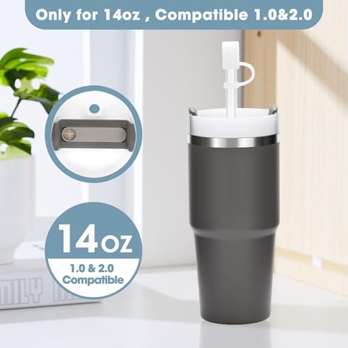 14oz Stanley Cup Spill Stopper - Leak Proof Accessory with Straw Cap & Covers - Clear