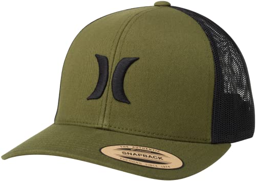 Hurley Mens Del Mar Mesh Panel Trucker Hat Olive Canvas One Size