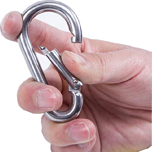 Stainless Steel Carabiner Spring Snap Hook - 2.25 Inch, Set of 4