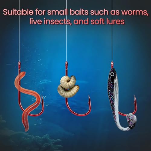 Baitholder Hooks - 100 Pcs Fishing Hooks #10 Red