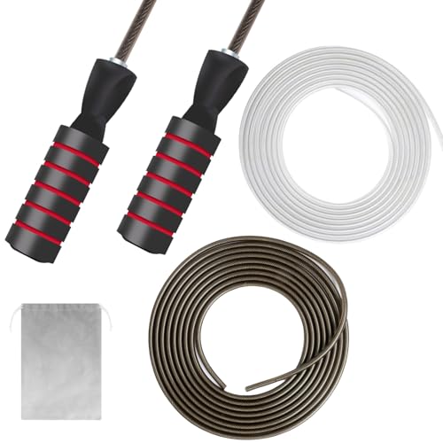 Adjustable Jump Rope - 9.84FT with Coated Steel Cables & Carry Bag - 1 Pack