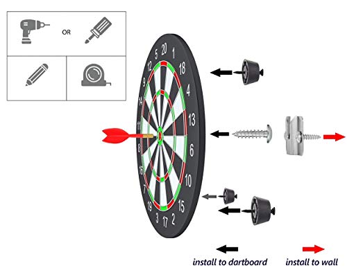 Dart Board Hanger Bracket Set - Mounting Hardware Kit