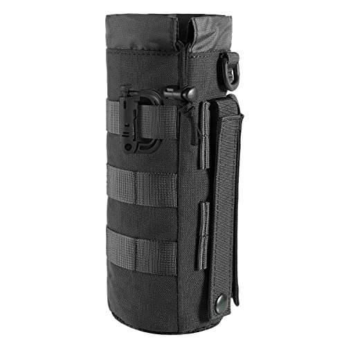 Tactical MOLLE Water Bottle Pouch - Black, 1 Pack