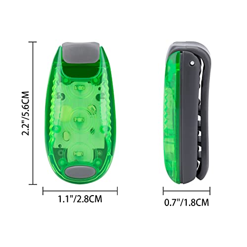 Awpeye 12 Pack Green LED Safety Light, Clip-On High-Visibility Running Lights