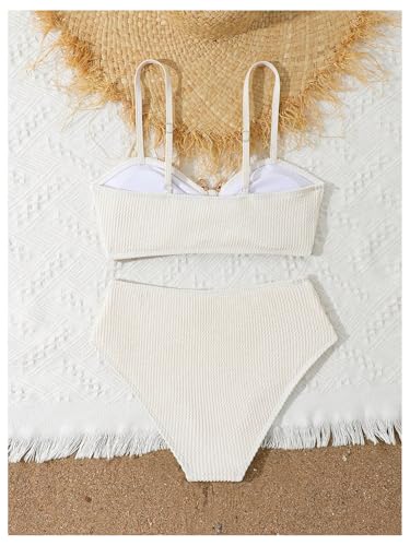 RoseSeek Girl's 2-Piece Starfish Swimsuit Bikini Set - Apricot, 13 Years