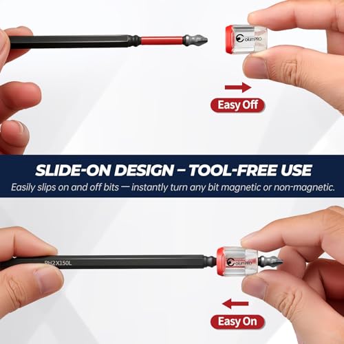 3PCS Magnetic Screw Rings ? Removable Magnetizer Rings for 1/4" Hex Bits, Powerful Rare Earth Neodymium Magnet, Compatible with Screwdrivers, Power Drills & Hex Wrenches