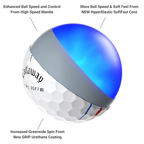 ERC Soft Golf Balls - Triple Track - One Dozen - White