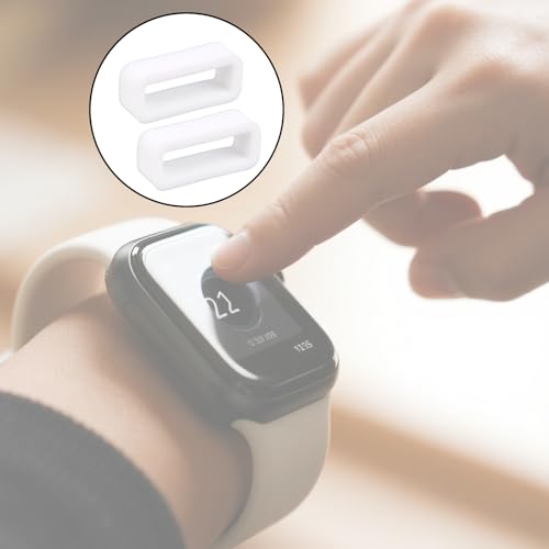 Watch Band Keepers - 6pcs Silicone Set - White