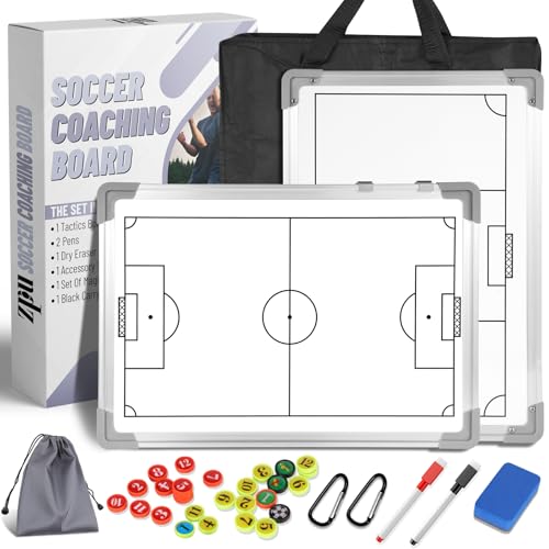 Soccer Coaching Board - Magnetic Tactics Clipboard with Dry Erase - Soccer-white