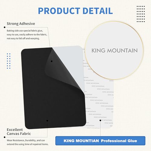KING MOUNTAIN Canvas Repair Patch 9 x11 Inch 2 Pcs Self-Adhesive
