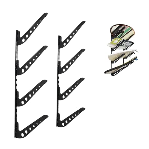 Adjustable Surfboard Rack Wall Mount - 4 Layer Black