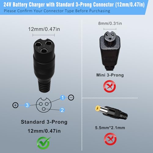 24V Charger for Razor Electric Scooters and Dirt Bikes