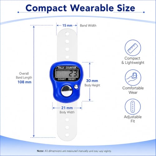 5-Digit LED Digital Handheld Tally Counter - White