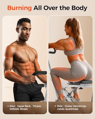 Squat Assist Rower - Foldable Exercise Machine for Glutes & Thighs - Grey