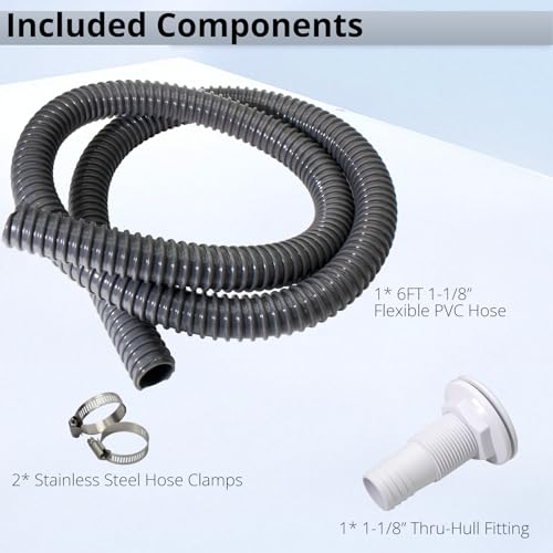 HXH 1-1/8 Inch x 6 ft Bilge Pump Hose Installation Kit - 1-1/8in Hose