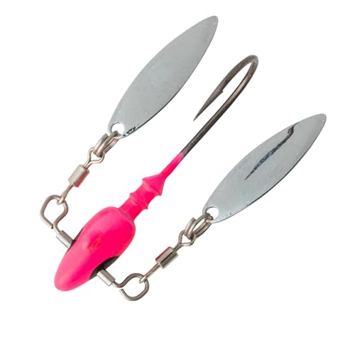 Crappie Jighead with Twin Willow Blades - Mo' Glo Pink, 1/8 oz