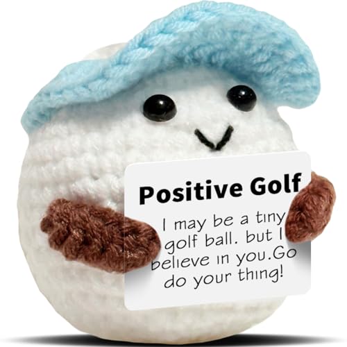 Mini Crochet Golf Ball with Positive Card - Gift for Men