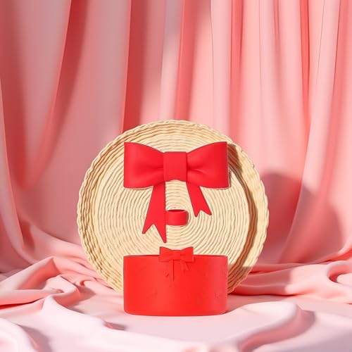 Bow Shape Straw Cover & Silicone Boot Sleeve Set - Red