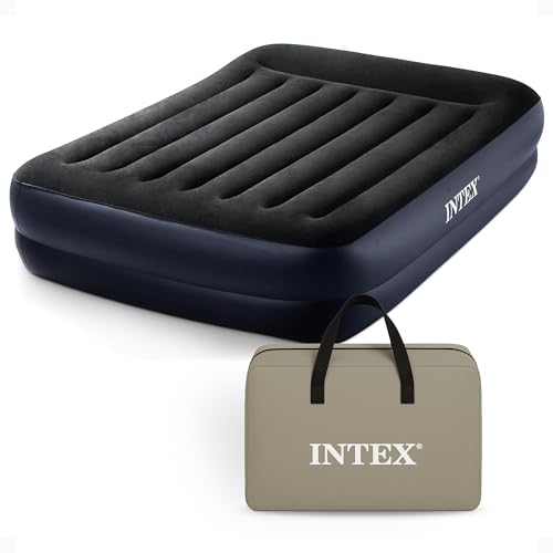 Queen Size Intex Dura-Beam Plus Air Mattress with Built-In Pump