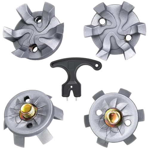 Shappy Gray 50 Pcs Golf Shoe Spikes Replacement Metal Screw with Wrench