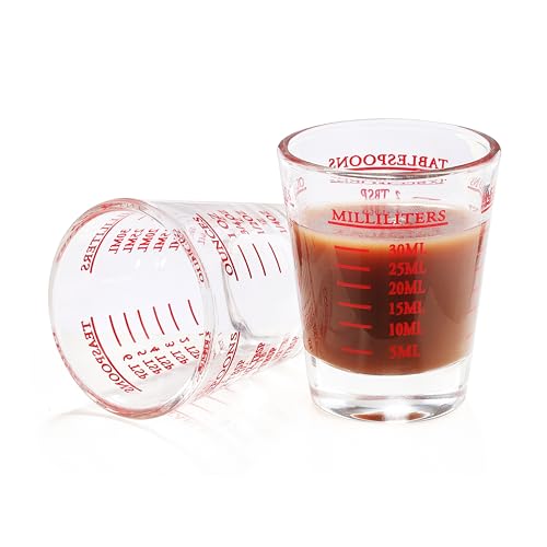 Measuring Shot Glass Set - 2PCS with 4 Measurement Units