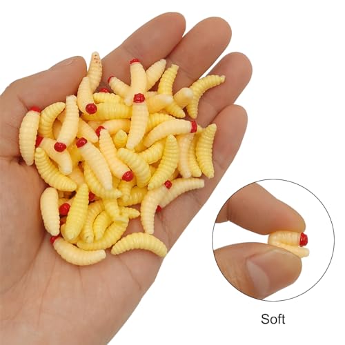 100pcs Soft Plastic Fishing Worms Lures for Freshwater Bait