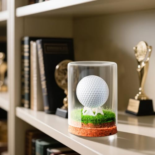 Rocalt Hole-In-One Golf Ball Display Case - Cork Base & Glass Cover (Golf Ball Display Case) brand